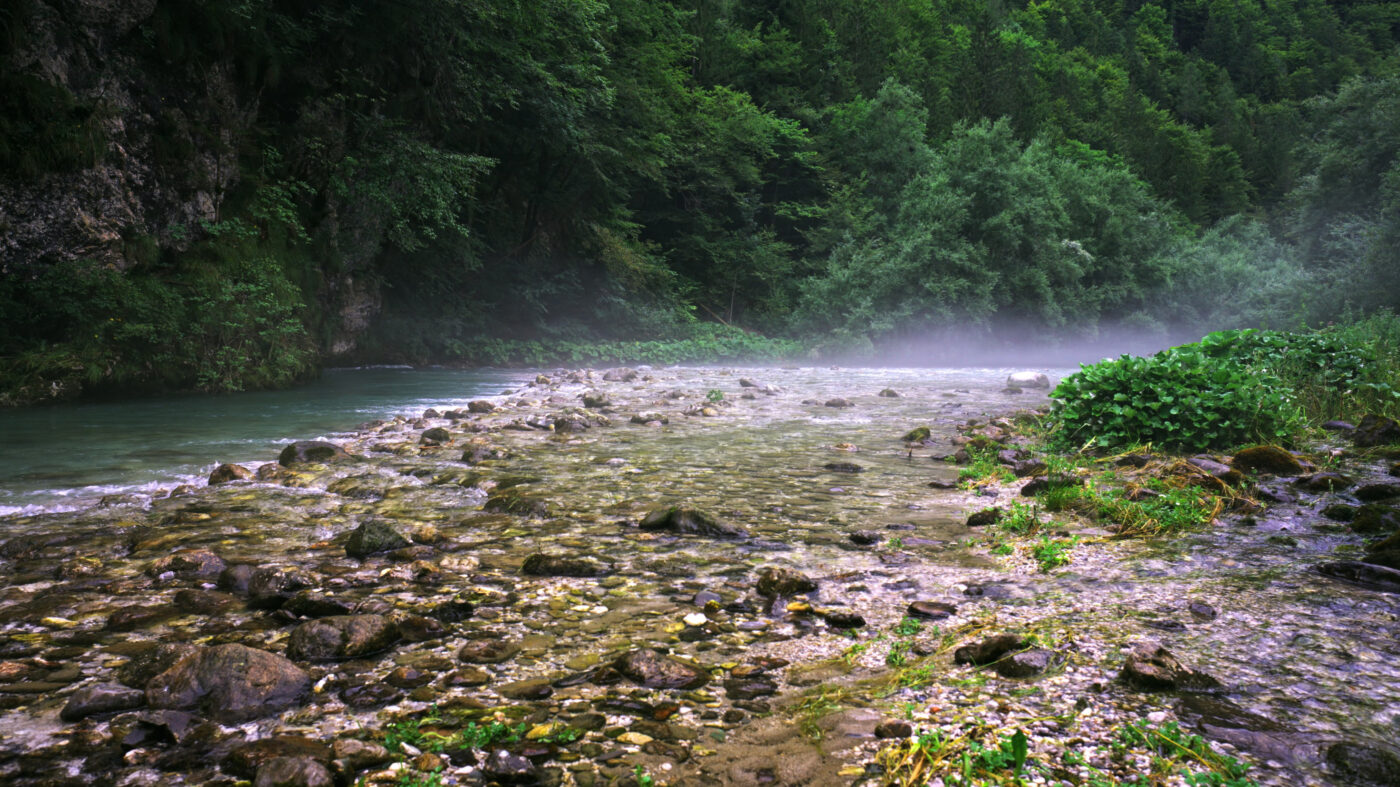 Savinja River, Mozirje, Slovenia